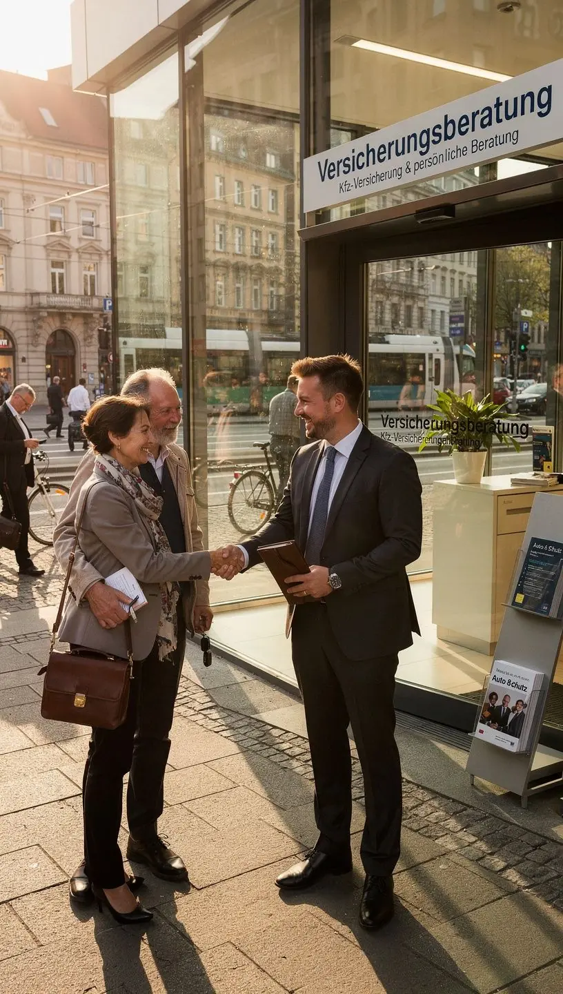 Illustration eines Fahrzeugs mit hervorgehobenen Versicherungsschutzbereichen